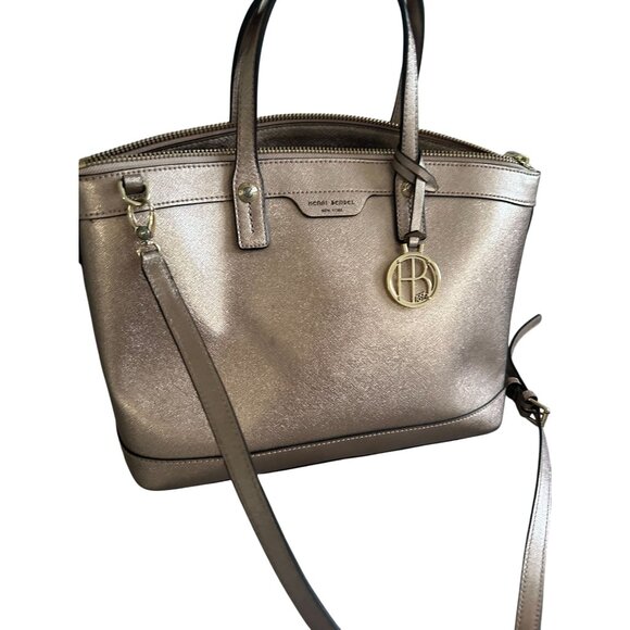 HENRI BENDEL Rose Gold Saffiano Leather Large Satchel Crossbody Bag - Picture 11 of 13